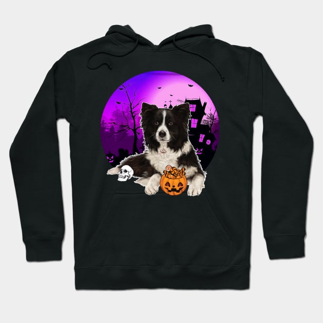 Happy Halloween Border Collie Dogs Halloween Gift Hoodie by Rene	Malitzki1a